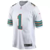 Men Miami Dolphins Tagovailoa #1 Nike White Game Jersey - jerzelite