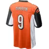 Men Cincinnati Bengals Burrow #9 Nike Orange Game Jersey 2020 - jerzelite