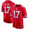 Men Buffalo Bills Josh Allen #17 Nike Red Game Jersey - jerzelite