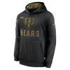 Men's Chicago Bears Black 2020 Salute to Service Sideline Performance Pullover Hoodie - jerzelite