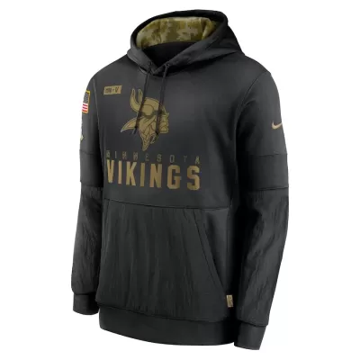 Men's Minnesota Vikings Black 2020 Salute to Service Sideline Performance Pullover Hoodie - jerzelite