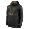 Men's New York Giants Black 2020 Salute to Service Sideline Performance Pullover Hoodie - jerzelite