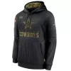 Men's Dallas Cowboys Black 2020 Salute to Service Sideline Performance Pullover Hoodie - jerzelite