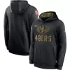 Men's San Francisco 49ers Black 2020 Salute to Service Sideline Performance Pullover Hoodie - jerzelite