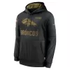 Men's Denver Broncos Black 2020 Salute to Service Sideline Performance Pullover Hoodie - jerzelite