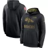 Men's Denver Broncos Black 2020 Salute to Service Sideline Performance Pullover Hoodie - jerzelite