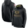 Men's Green Bay Packers Black 2020 Salute to Service Sideline Performance Pullover Hoodie - jerzelite