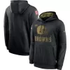 Men's Cleveland Browns Black 2020 Salute to Service Sideline Performance Pullover Hoodie - jerzelite