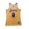 BAPE x Mitchell & Ness Lakers ABC Yellow Basketball Swingman Jersey - jerzelite