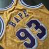 BAPE x Mitchell & Ness Lakers ABC Yellow Basketball Swingman Jersey - jerzelite