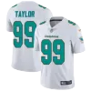 Men Miami Dolphins Dolphins Taylor #99 Nike White Vapor Limited Jersey - jerzelite