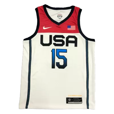 Men's USA Basketball Devin Booker #15 Nike White 2021 Tokyo Olympics Jersey - jerzelite