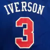 Men's Philadelphia 76ers Allen Iverson #3 Mitchell&Ness Blue Name And Number Mesh Top - jerzelite