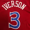 Men's Philadelphia 76ers Allen Iverson #3 Mitchell&Ness Red Name And Number Mesh Top - jerzelite