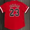 Men's Chicago Bulls Michael Jordan #23 Mitchell&Ness Red Name And Number Mesh Top - jerzelite