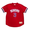 Men's Philadelphia 76ers Allen Iverson #3 Mitchell&Ness Red Name And Number Mesh Top - jerzelite