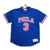 Men's Philadelphia 76ers Allen Iverson #3 Mitchell&Ness Blue Name And Number Mesh Top - jerzelite