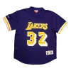 Men's Los Angeles Lakers Earvin Johnson #32 Mitchell&Ness Purple Name And Number Mesh Top - jerzelite