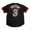 Men's Philadelphia 76ers Allen Iverson #3 Mitchell&Ness Black Name And Number Mesh Top - jerzelite