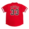 Men's Chicago Bulls Scottie Pippen #33 Mitchell&Ness Red Name And Number Mesh Top - jerzelite