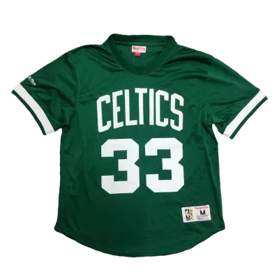 Men's Boston Celtics Larry Bird #33 Mitchell&Ness Green Name And Number Mesh Top - jerzelite