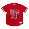 Men's Chicago Bulls Scottie Pippen #33 Mitchell&Ness Red Name And Number Mesh Top - jerzelite