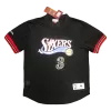 Men's Philadelphia 76ers Allen Iverson #3 Mitchell&Ness Black Name And Number Mesh Top - jerzelite