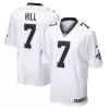 Men New Orleans Saints HILL #7 Nike White Game Jersey - jerzelite