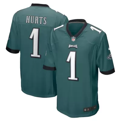 Men Philadelphia Eagles HURTS #1 Nike Green Game Jersey - jerzelite