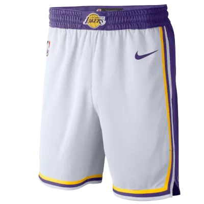 Men's Los Angeles Lakers White 2019/20 Swingman Short - Association Edition - jerzelite