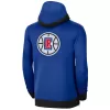 Men's LA Clippers Blue Authentic Showtime Performance Full-Zip Hoodie Jacket - jerzelite