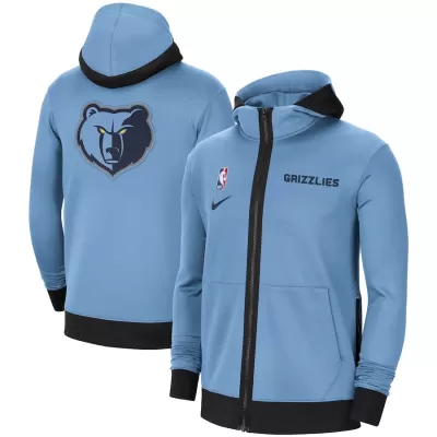 Men's Memphis Grizzlies Nike Blue Authentic Showtime Performance Full-Zip Hoodie Jacket - jerzelite