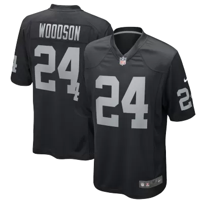 Men Las Vegas Raiders WOODSON #24 Nike Black Game Jersey - jerzelite