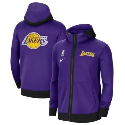 Men's Los Angeles Lakers Nike Purple Authentic Showtime Performance Full-Zip Hoodie Jacket - jerzelite