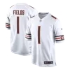 Men's Chicago Bears FIELDS #1 Nike White Player Game Jersey - jerzelite