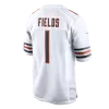 Men's Chicago Bears FIELDS #1 Nike White Player Game Jersey - jerzelite