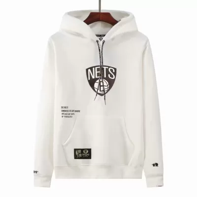 Men's Aape x Brooklyn Nets White Hoodie - jerzelite