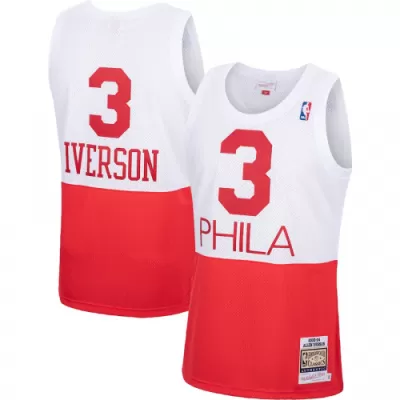 Men's Philadelphia 76ers Allen Iverson #3 Mitchell & Ness White Hardwood Classics Jersey - jerzelite