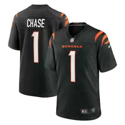 Men Cincinnati Bengals Ja'marr Chase #1 Nike Black Game Jersey - jerzelite