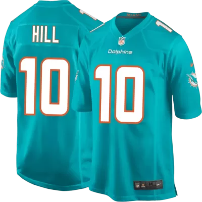 Men Miami Dolphins HILL #10 Nike Dark Green Game Jersey - jerzelite