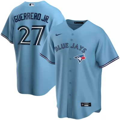 Men's Toronto Blue Jays GUERRERO JR. #27 Nike Light Blue Alternate 2020 Replica Jersey - jerzelite