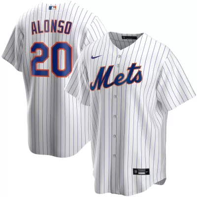 Men's New York Mets Pete Alonso #20 Nike White&Royal Home 2020 Replica Jersey - jerzelite