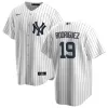 Men's New York Yankees Alex Rodriguez #19 Nike White Home 2020 Replica Jersey - jerzelite