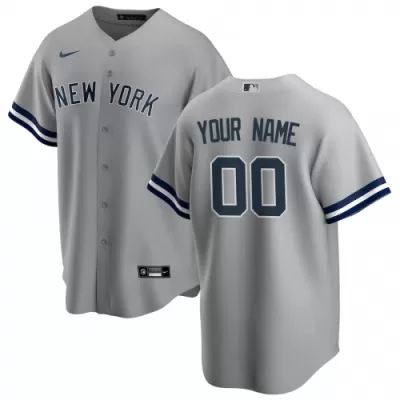 Men's New York Yankees Nike Gray Road 2020 Replica Custom Jersey - jerzelite