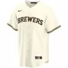 Men's Milwaukee Brewers Nike Cream Home 2020 Replica Custom Jersey - jerzelite