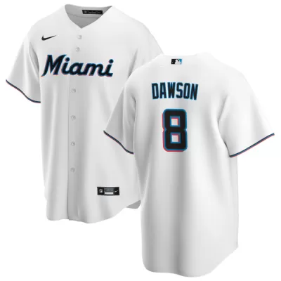 Men's Miami Marlins Andre Dawson #8 Nike White Home 2020 Replica Jersey - jerzelite