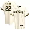 Men's Milwaukee Brewers Christian Yelich #22 Nike Cream Home 2020 Replica Jersey - jerzelite