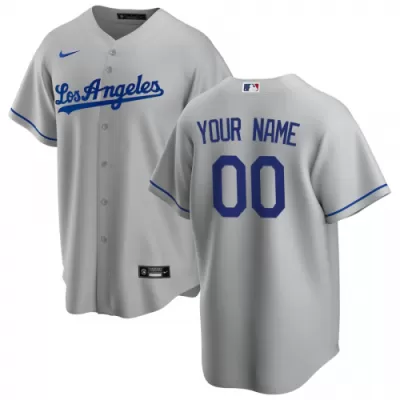 Men's Los Angeles Dodgers Nike Gray Road 2020 Replica Custom Jersey - jerzelite