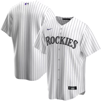 Men's Colorado Rockies Nike White&Purple Home 2020 Replica Jersey - jerzelite