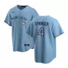 Men's Toronto Blue Jays George Springer #4 Nike Light Blue Alternate 2020 Replica Jersey - jerzelite